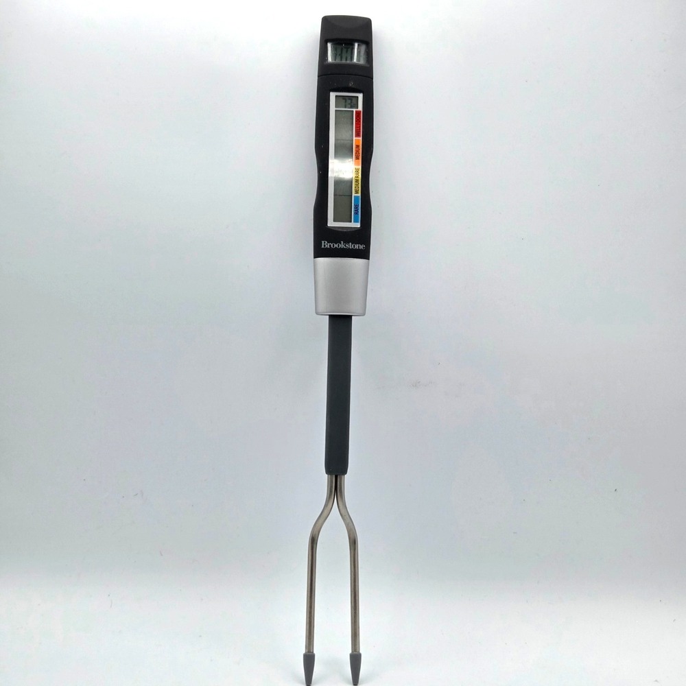 Brookstone Chef's Fork Meat‎ Digital Thermometer Barbecue LED Temp Display